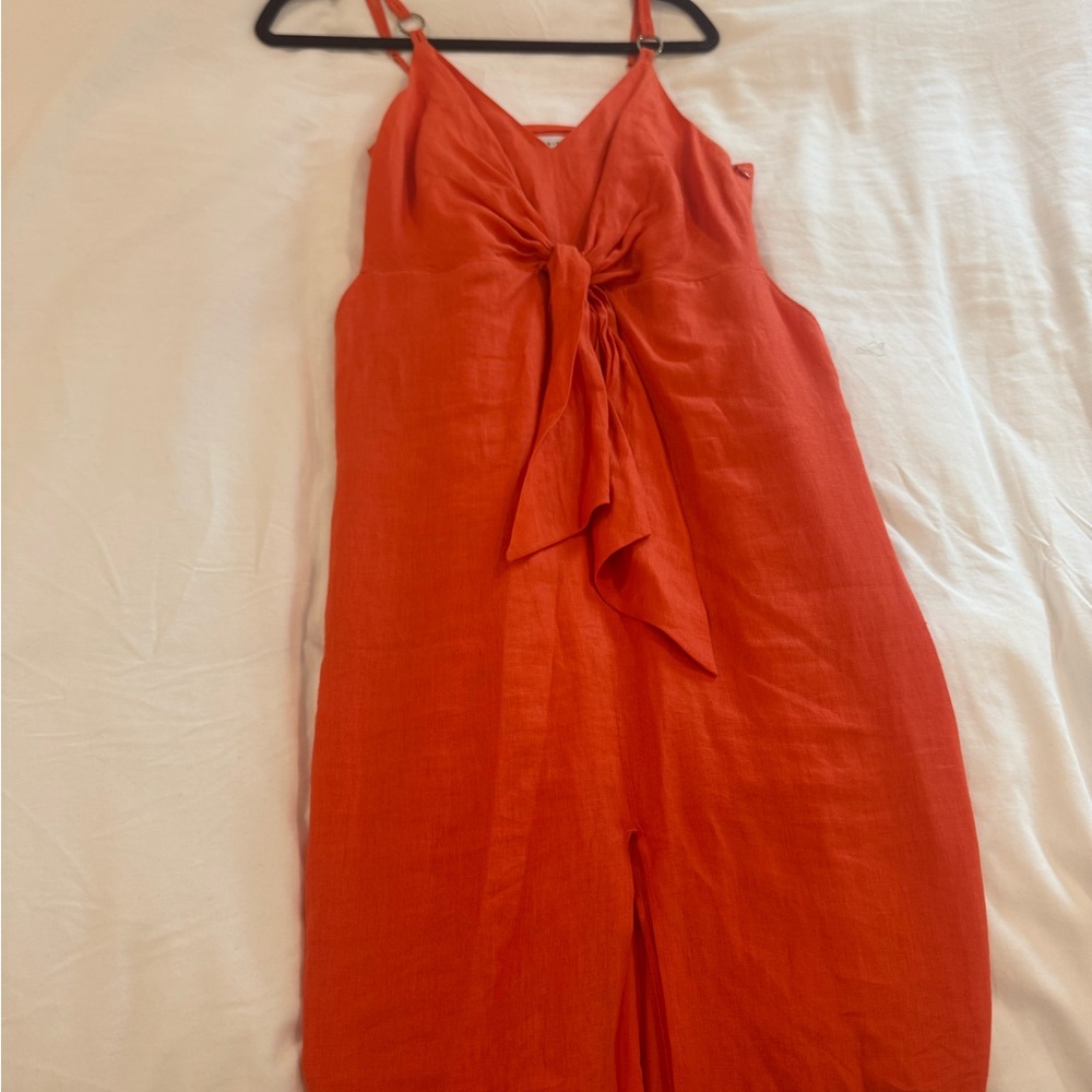 Elegant Orange Midi Dress - Picture 7 of 8